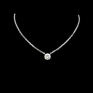 COLLIER SOLITAIRE CARTIER OR GRIS 750 DIAMANT