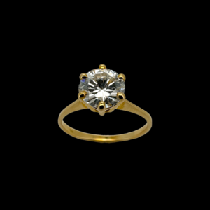 BAGUE SOLITAIRE OR JAUNE 750 ET DIAMANT