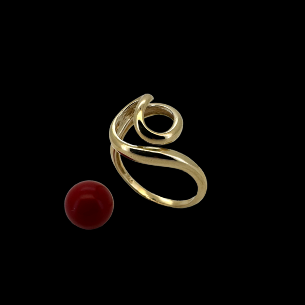 BAGUE GILBERT ALBERT 1 OR JAUNE 750 ET PERLES – Image 2