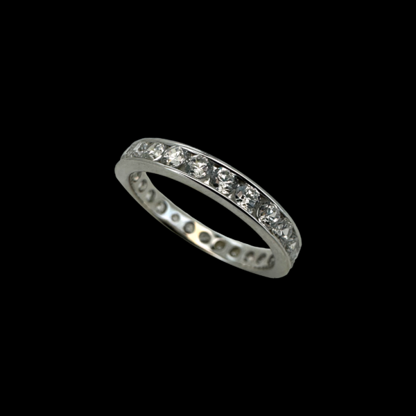 BAGUE OR GRIS 750 TOUR COMPLET DIAMANTS – Image 2