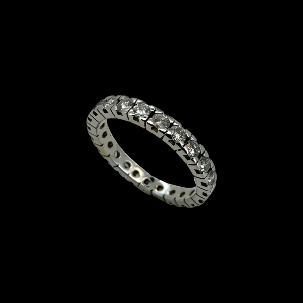BAGUE OR GRIS 750 TOUR COMPLET DIAMANTS – Image 2