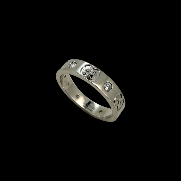 BAGUE GUCCI EN OR GRIS 750 DIAMANTS – Image 3