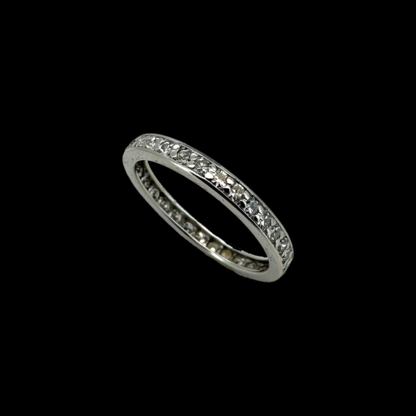 BAGUE TOUR COMPLET SERTIE DE DIAMANTS OR GRIS 18 CARATS – Image 2