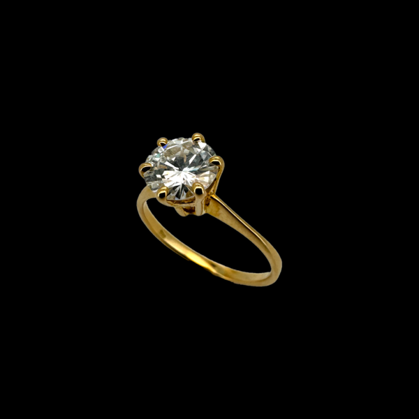 BAGUE SOLITAIRE OR JAUNE 750 ET DIAMANT – Image 2