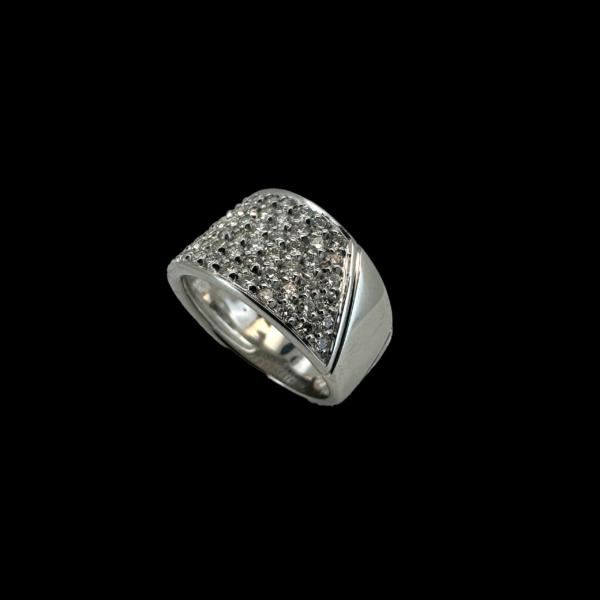 BAGUE EN OR GRIS 750 SERTIE DE DIAMANTS – Image 3