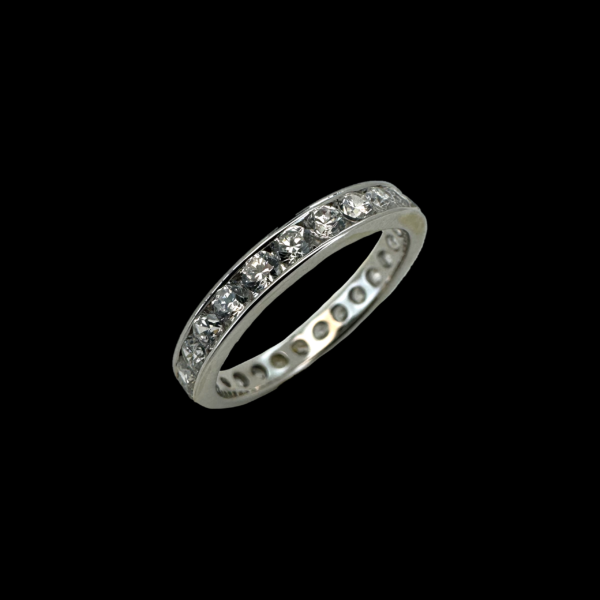 BAGUE OR GRIS 750 TOUR COMPLET DIAMANTS – Image 3