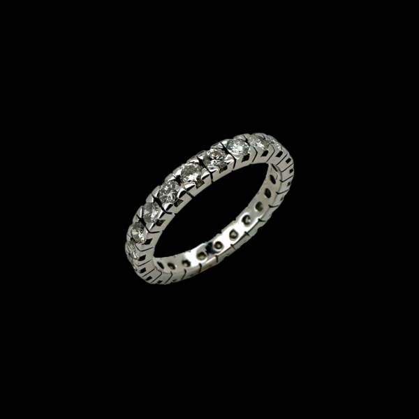 BAGUE OR GRIS 750 TOUR COMPLET DIAMANTS – Image 3