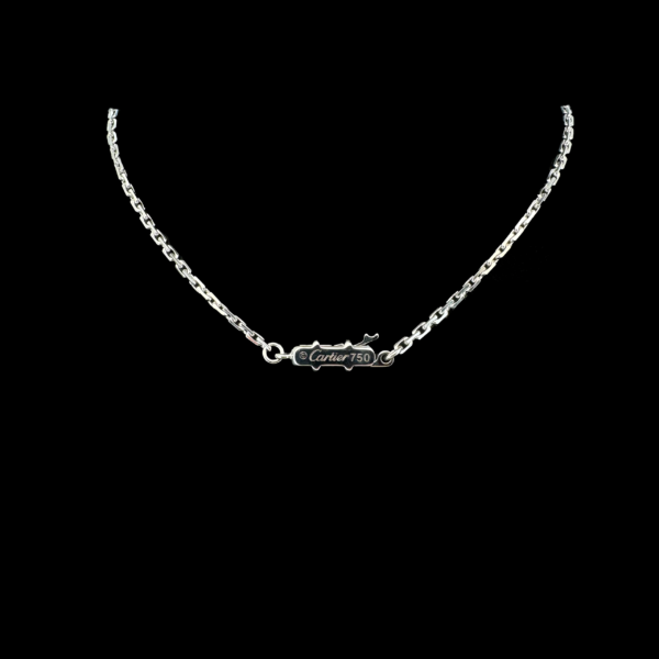 COLLIER SOLITAIRE CARTIER OR GRIS 750 DIAMANT – Image 3