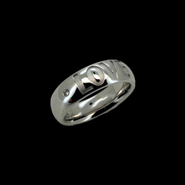 BAGUE LOVE DE MEISTER EN OR GRIS 750 ET DIAMANT – Image 3