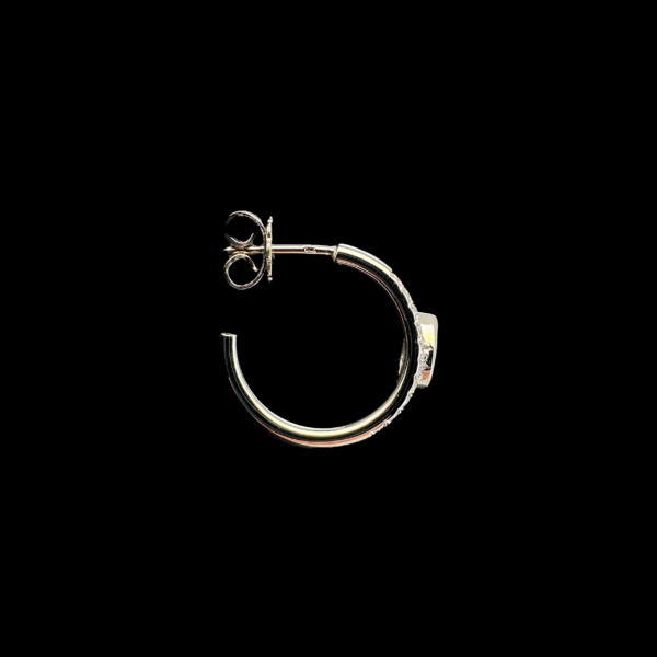 BOUCLES D'OREILLES OR GRIS 750 DIAMANTS SAPHIRS – Image 3