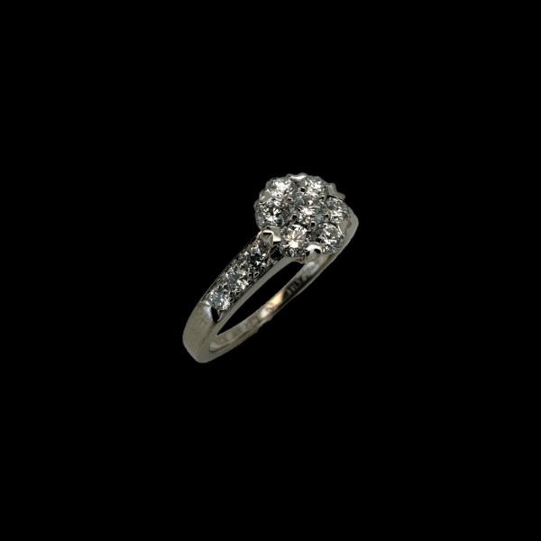 BAGUE VAN CLEEF & ARPELS "FLEURETTE" OR GRIS 750 ET DIAMANTS – Image 3