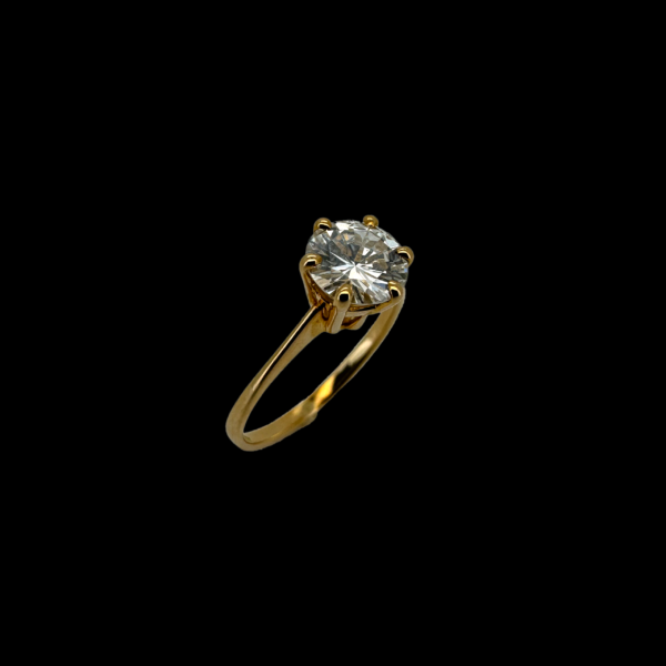 BAGUE SOLITAIRE OR JAUNE 750 ET DIAMANT – Image 3