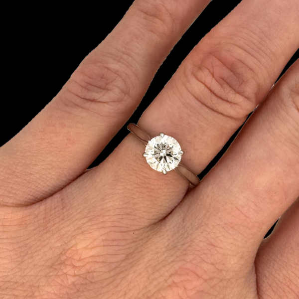 BAGUE SOLITAIRE EN PLATINE 950 DIAMANT DE 1.00CT GIA – Image 4
