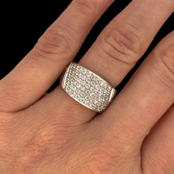 BAGUE EN OR GRIS 750 SERTIE DE DIAMANTS – Image 4