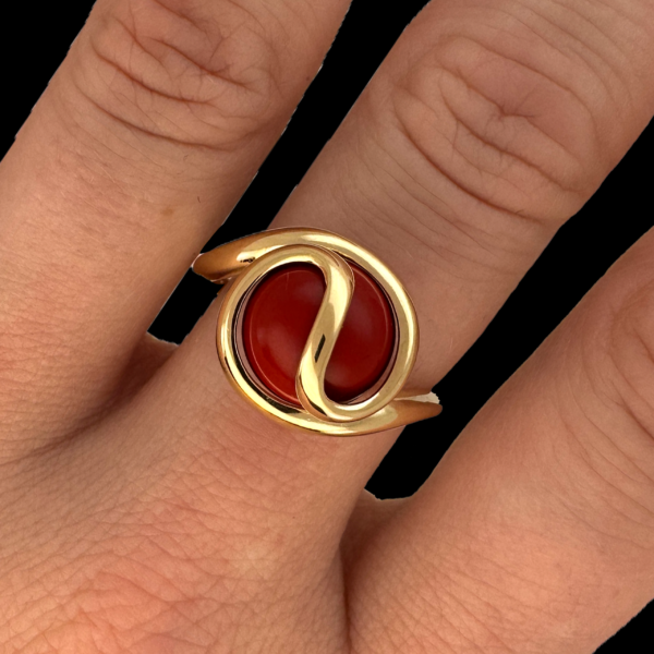 BAGUE GILBERT ALBERT 1 OR JAUNE 750 ET PERLES – Image 4