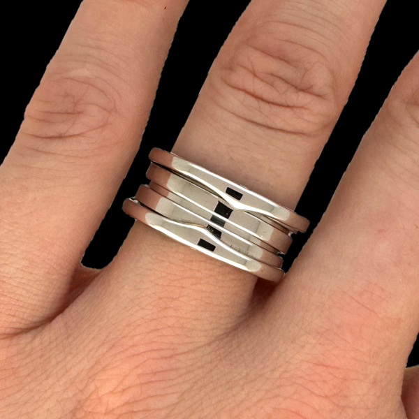 BAGUE BVLGARI OR GRIS 750 B-ZERO 3 RANGS – Image 4