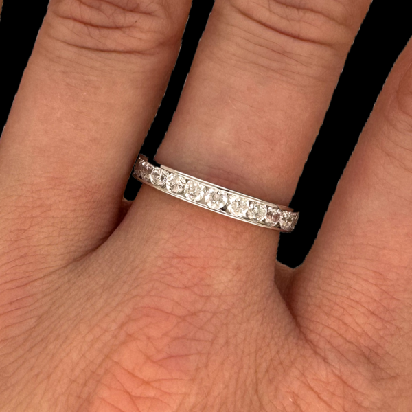 BAGUE OR GRIS 750 TOUR COMPLET DIAMANTS – Image 4
