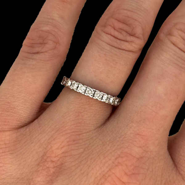 BAGUE OR GRIS 750 TOUR COMPLET DIAMANTS – Image 4