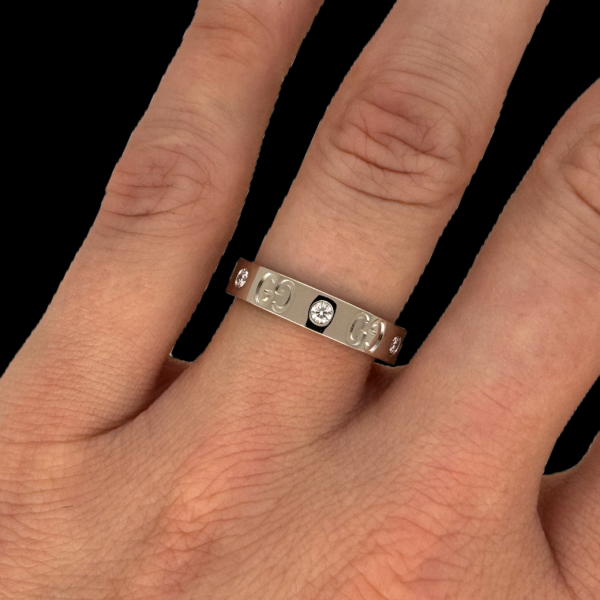 BAGUE GUCCI EN OR GRIS 750 DIAMANTS – Image 4
