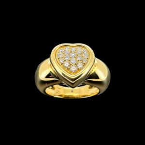 BAGUE PIAGET 1997 CŒUR OR JAUNE 750 DIAMANTS