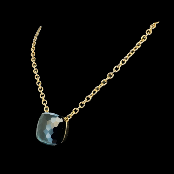 COLLIER POMELLATO PENDENTIF TOPAZE BLEU OR ROSE 18 CARATS – Image 3