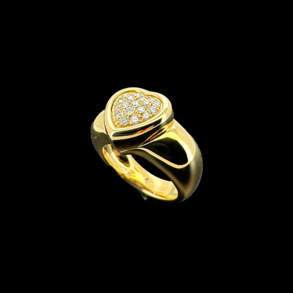 BAGUE PIAGET 1997 CŒUR OR JAUNE 750 DIAMANTS – Image 2
