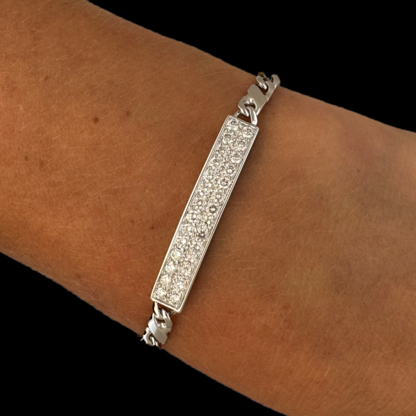 BRACELET GOURMETTE OR GRIS 750 DIAMANTS – Image 3