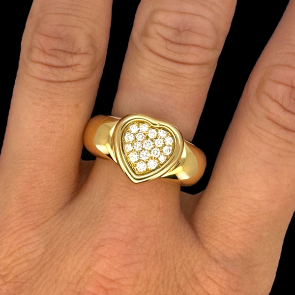 BAGUE PIAGET 1997 CŒUR OR JAUNE 750 DIAMANTS – Image 4
