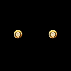 BOUCLES D'OREILLES CLOUS EN OR JAUNE 750 DIAMANTS
