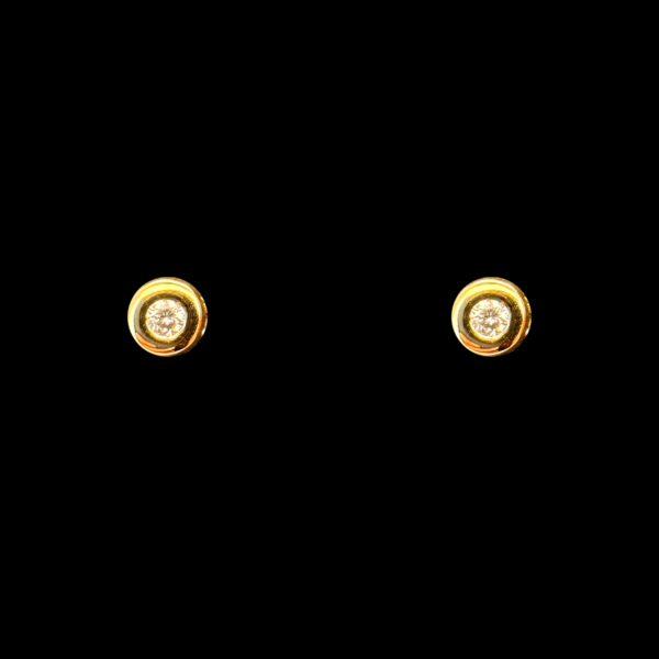 BOUCLES D'OREILLES CLOUS EN OR JAUNE 750 DIAMANTS