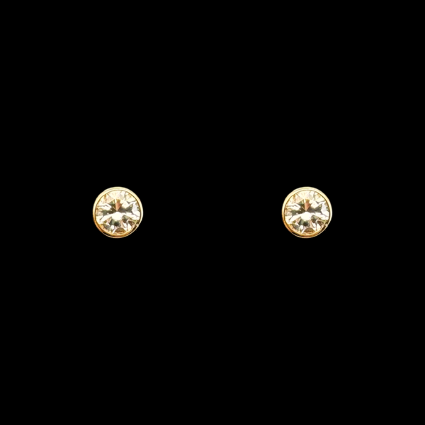 BOUCLES D'OREILLES CLOUS EN OR JAUNE 750 DIAMANTS
