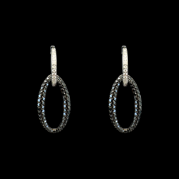 BOUCLES D'OREILLES CRÉOLES CARL BUCHERER OR GRIS DIAMANTS