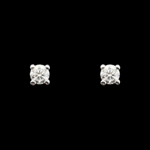 BOUCLES D'OREILLES CLOUS CARL BUCHERER OR GRIS DIAMANTS