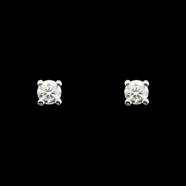 BOUCLES D'OREILLES CLOUS CARL BUCHERER OR GRIS DIAMANTS