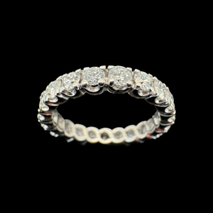 BAGUE TOUR COMPLET OR GRIS 18 CARATS DIAMANTS