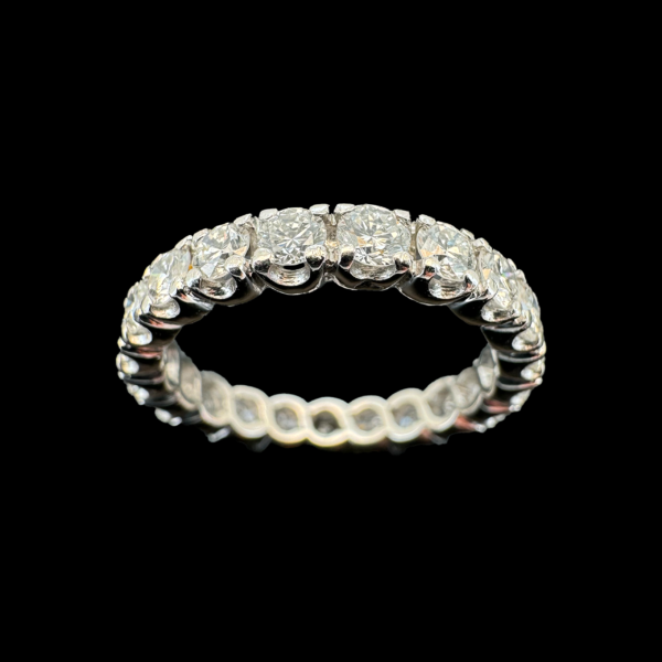 BAGUE TOUR COMPLET OR GRIS 18 CARATS DIAMANTS