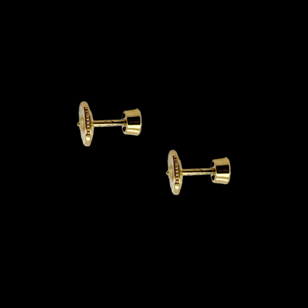 BOUCLES D'OREILLES CLOUS EN OR JAUNE 750 DIAMANTS – Image 3