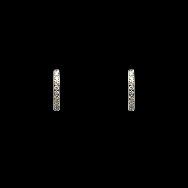 BOUCLES D'OREILLES CRÉOLES CARL BUCHERER OR GRIS DIAMANTS – Image 2