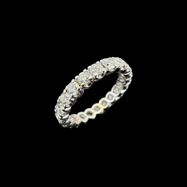 BAGUE TOUR COMPLET OR GRIS 18 CARATS DIAMANTS – Image 2