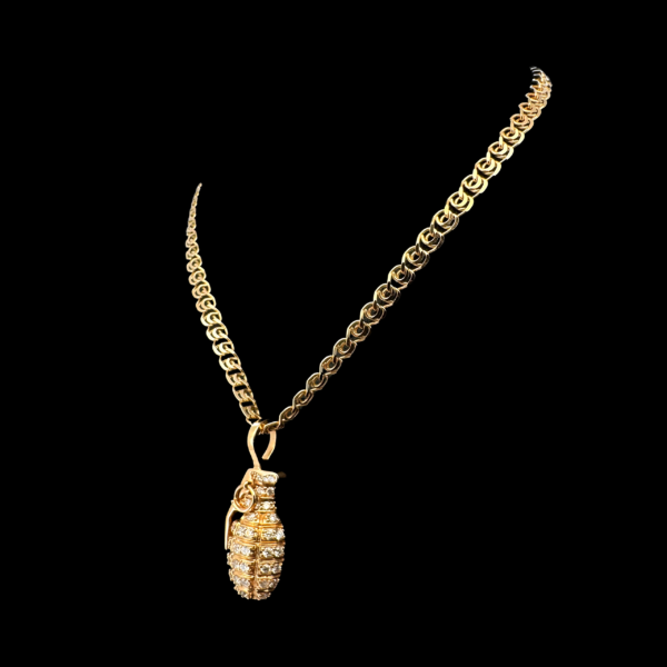 COLLIER ET PENDENTIF ICEBOX OR ROSE 14 CARATS DIAMANTS – Image 2