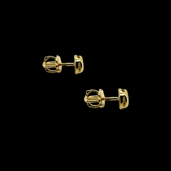 BOUCLES D'OREILLES CLOUS EN OR JAUNE 750 DIAMANTS – Image 3