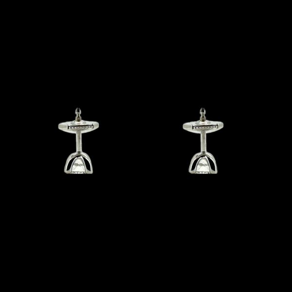 BOUCLES D'OREILLES CLOUS CARL BUCHERER OR GRIS DIAMANTS – Image 3