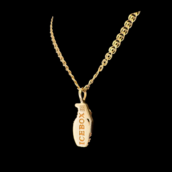 COLLIER ET PENDENTIF ICEBOX OR ROSE 14 CARATS DIAMANTS – Image 3