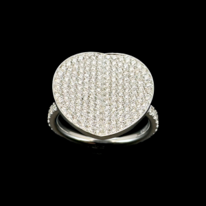BAGUE BUCHERER B DIMENSION FULL PAVÉ OR GRIS 750