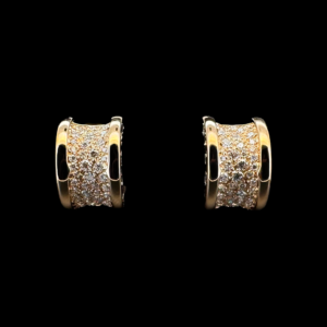 BOUCLES D'OREILLES BVLGARI B. ZERO 1 OR ROSE 750 DIAMANTS