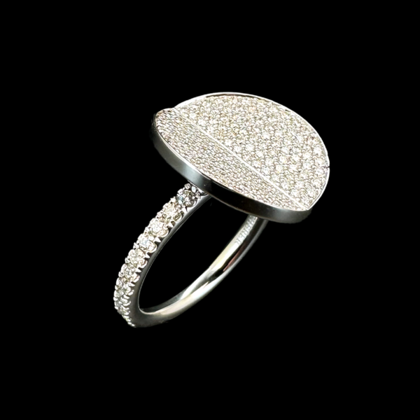BAGUE BUCHERER B DIMENSION FULL PAVÉ OR GRIS 750 – Image 2