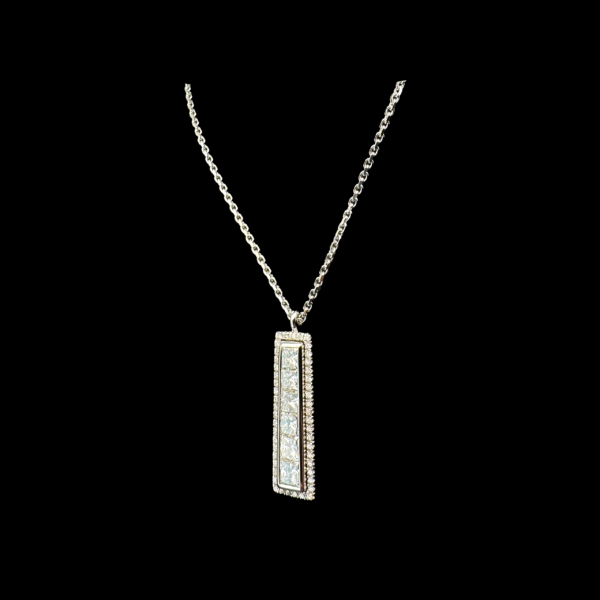 COLLIER PENDENTIF EN OR GRIS 750 DIAMANTS – Image 2