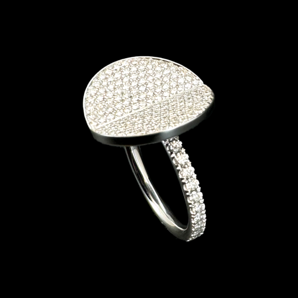 BAGUE BUCHERER B DIMENSION FULL PAVÉ OR GRIS 750 – Image 3