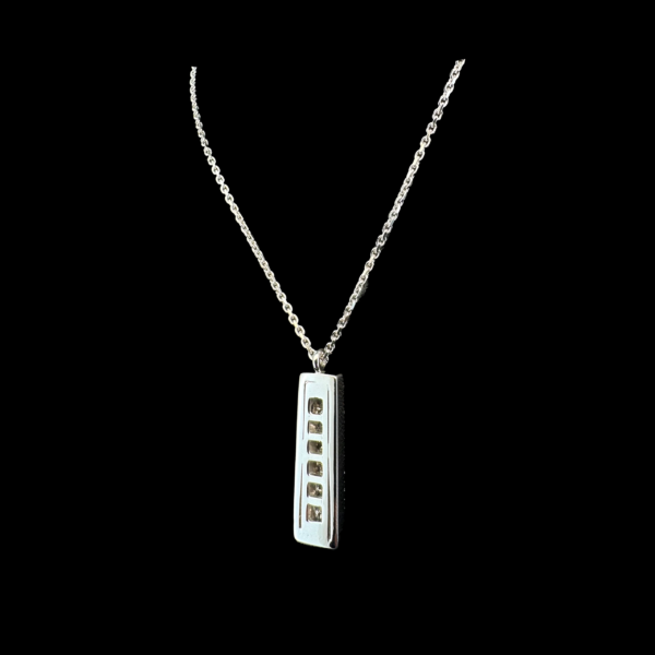 COLLIER PENDENTIF EN OR GRIS 750 DIAMANTS – Image 3