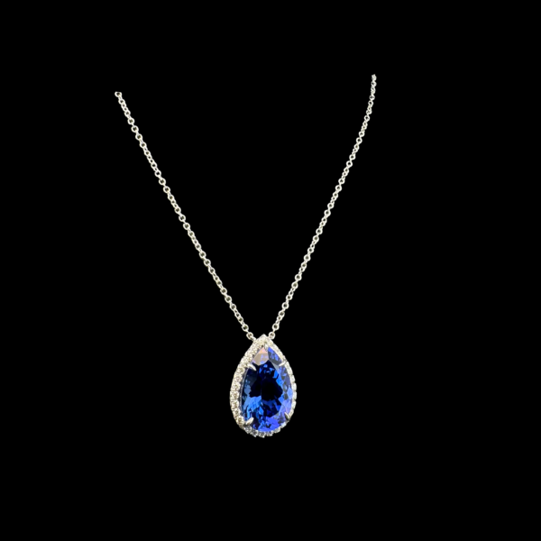 COLLIER-PENDENTIF TIFFANY & CO. PLATINE TANZANITE DIAMANTS – Image 3